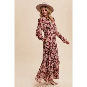 Hey Love Floral Tiered Maxi Dress