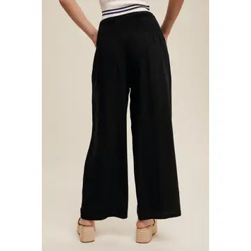 Day Off Smocked Waist Wide Leg Pants
