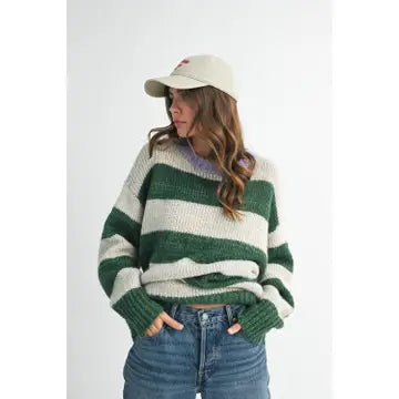Let's Stay In Oversized Striped Sweater
