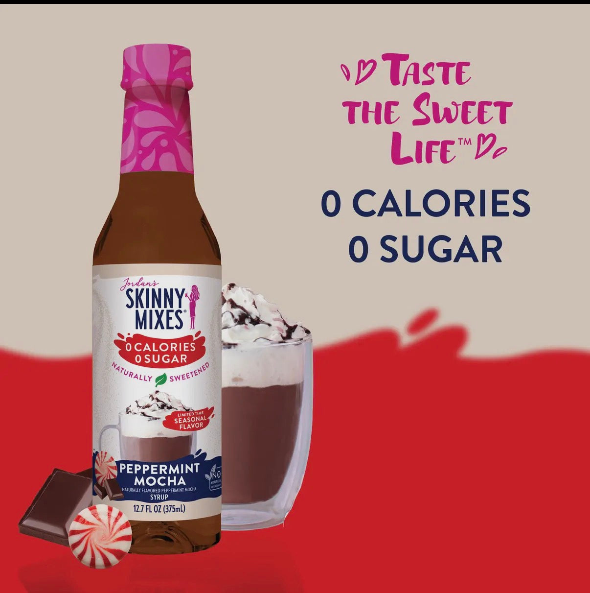 Skinny Naturally Sweetened Peppermint
Mocha Syrup