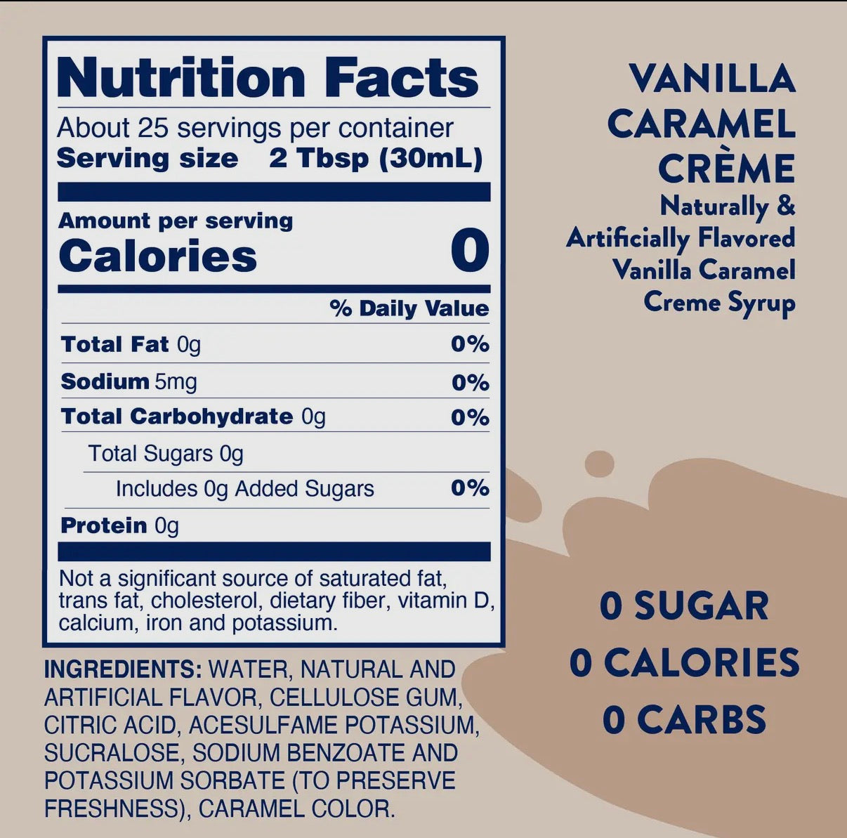 Skinny Vanilla Caramel Creme Syrup