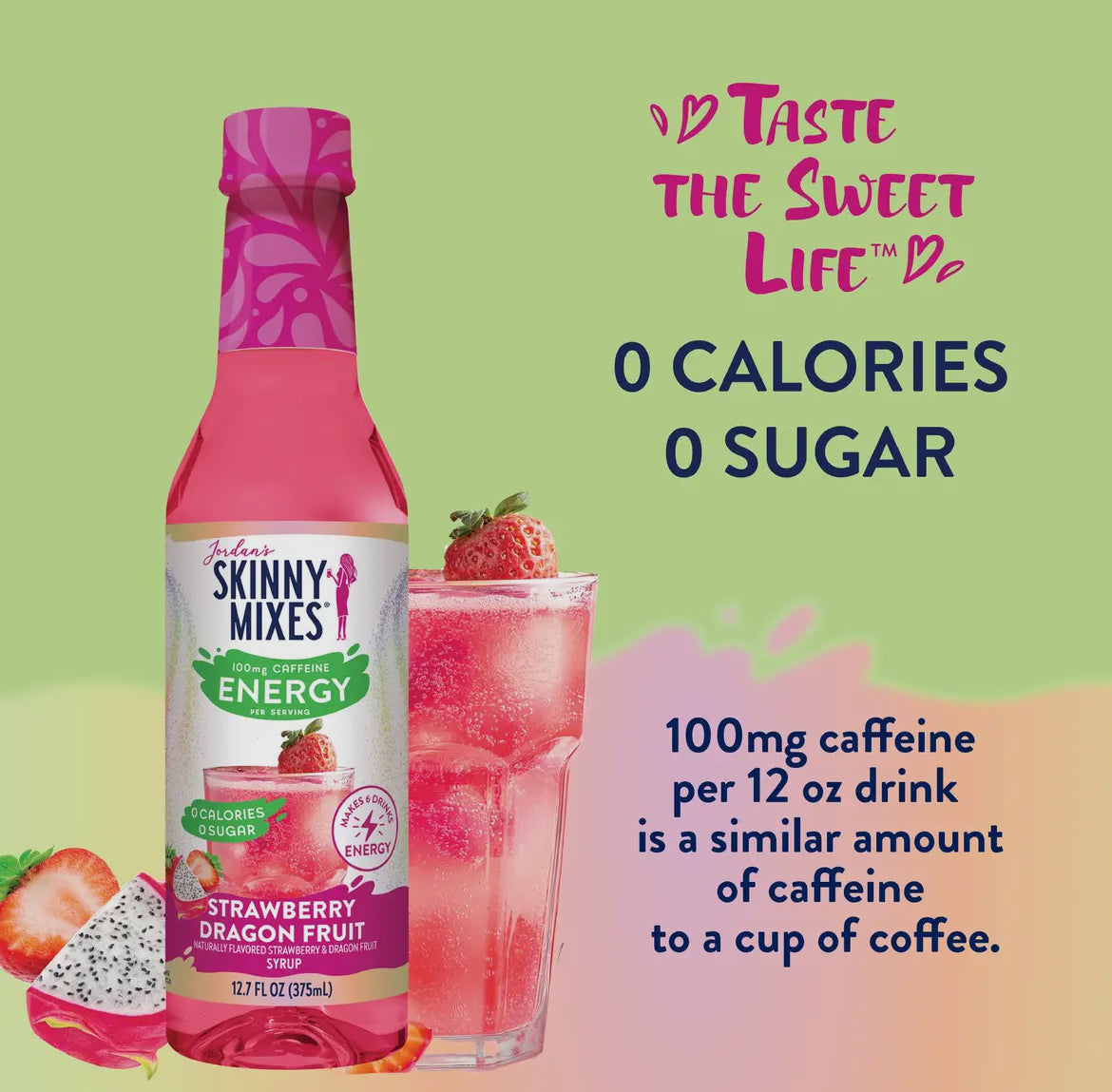 Skinny Strawberry Dragon Fruit Energy Syrup