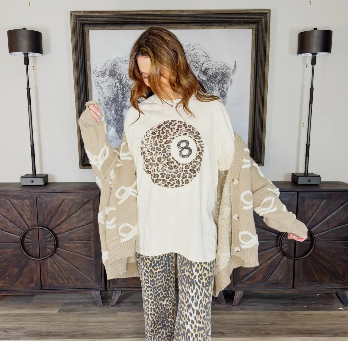 Leopard 8 Ball Tee