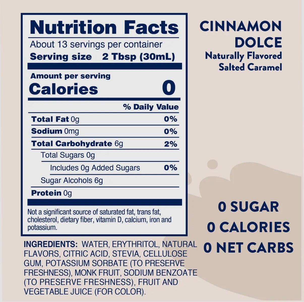 Skinny Naturally Sweetened Cinnamon Dolce Syrup