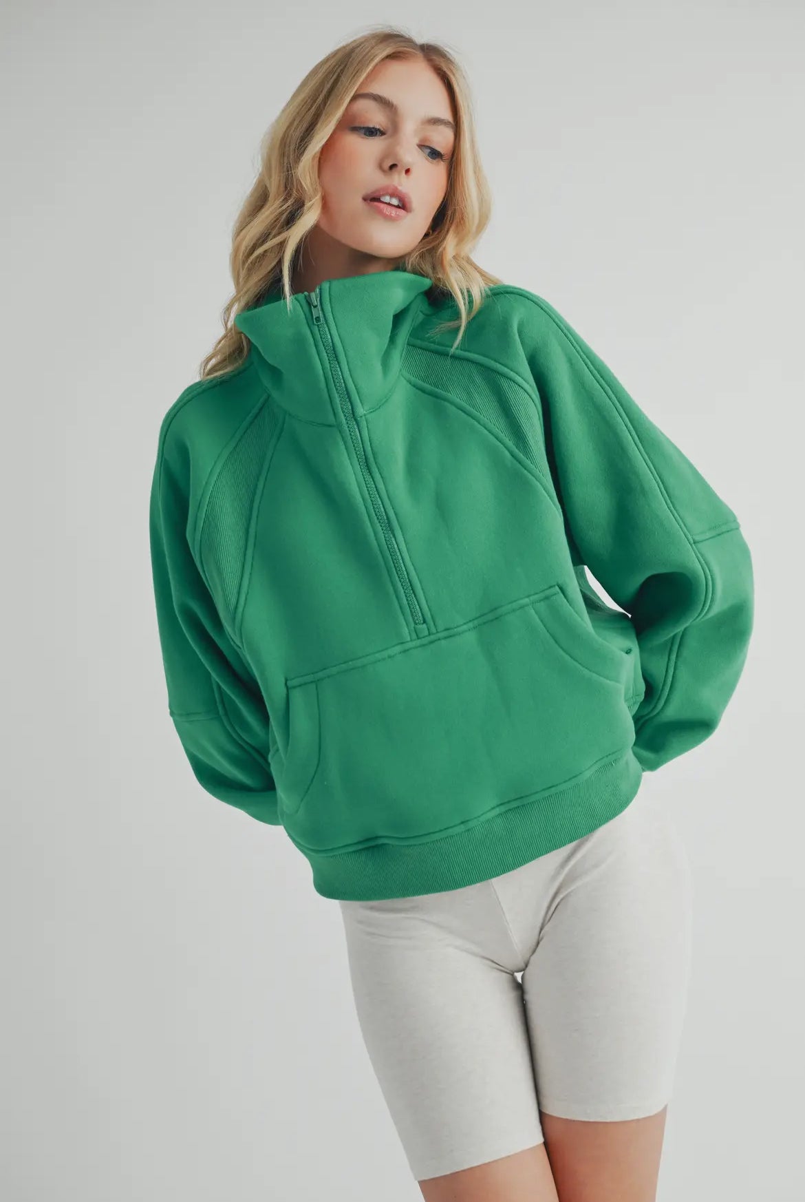 Jenny Half Zip-Lily Pad Green