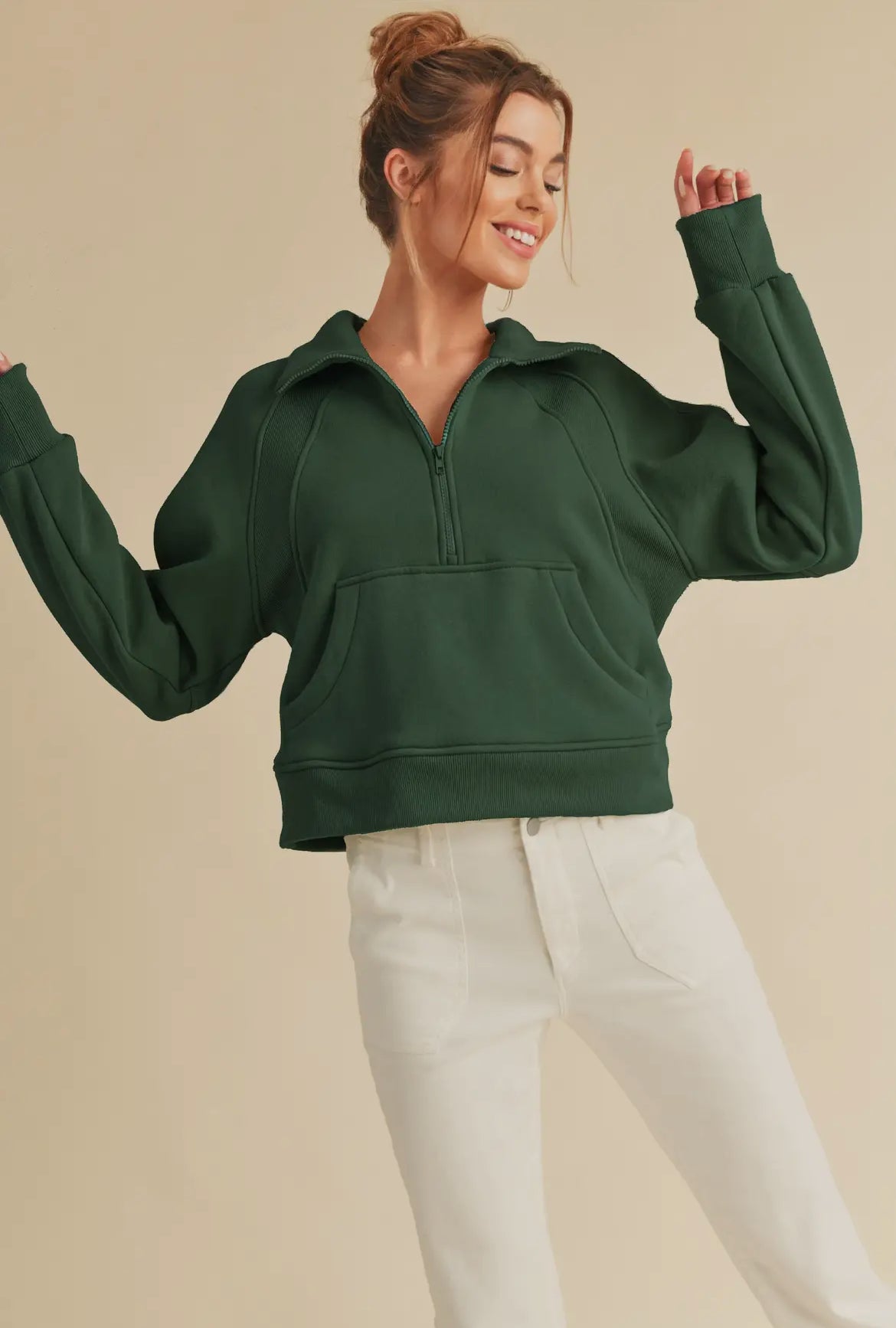Jenny Half Zip- Forest