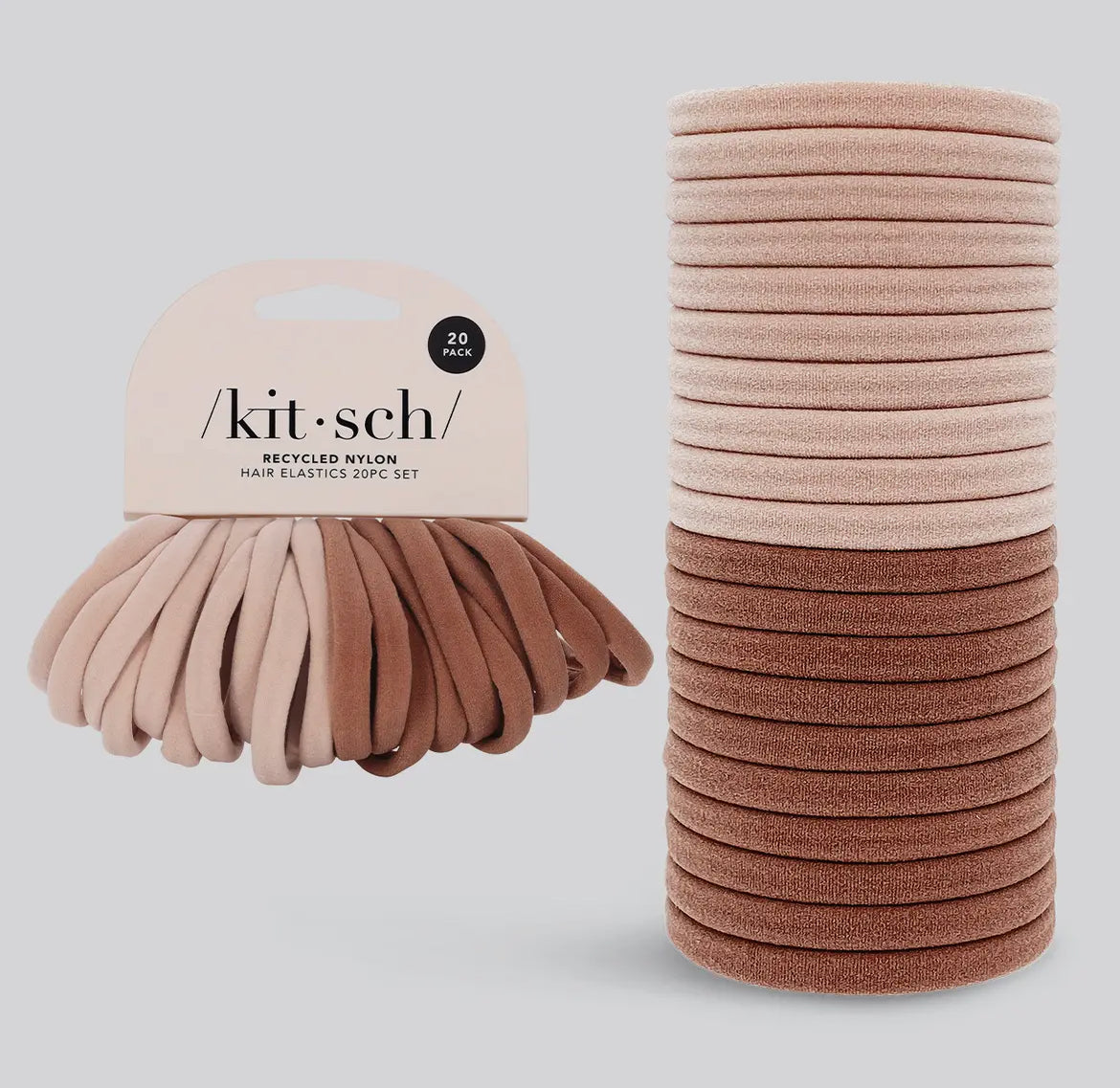 Kitsch Eco-Friendly Nylon Elastics 20pc Set- Blush