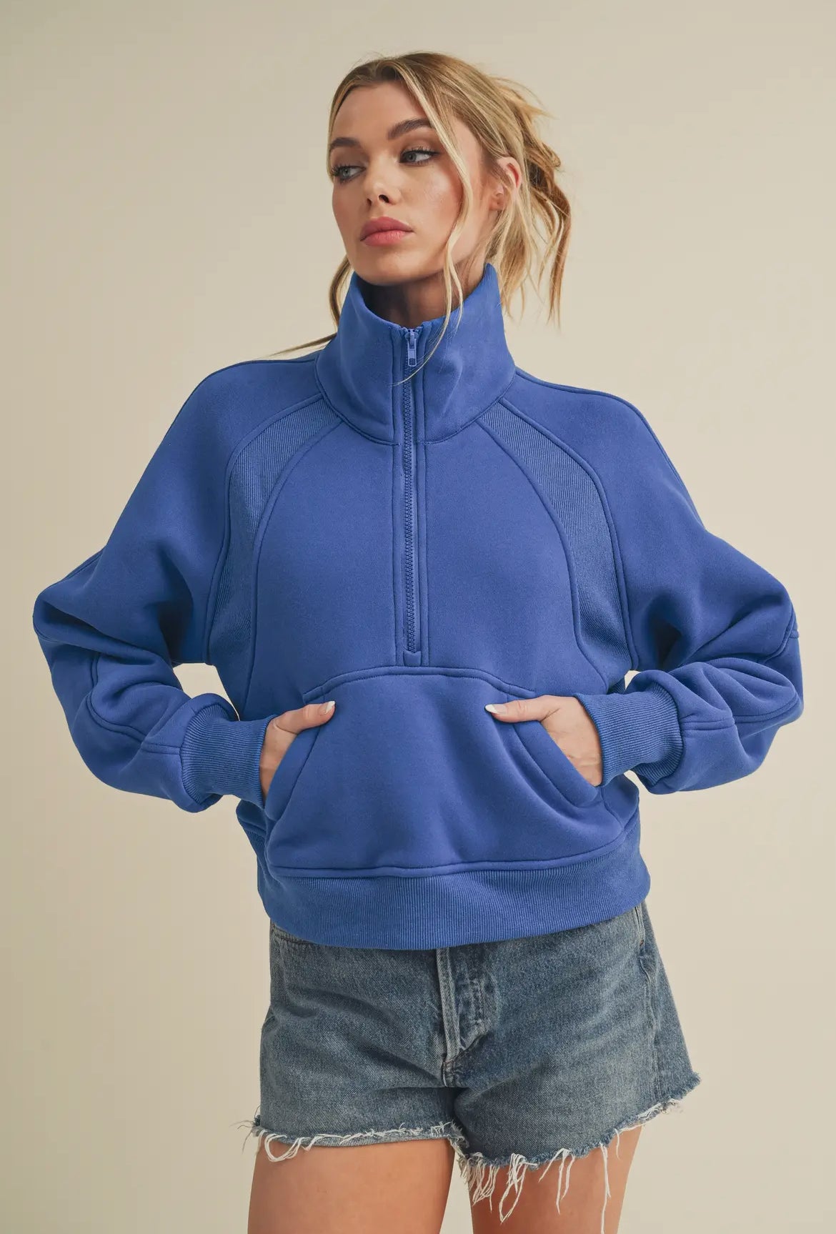 Jenny Half Zip- Cobalt