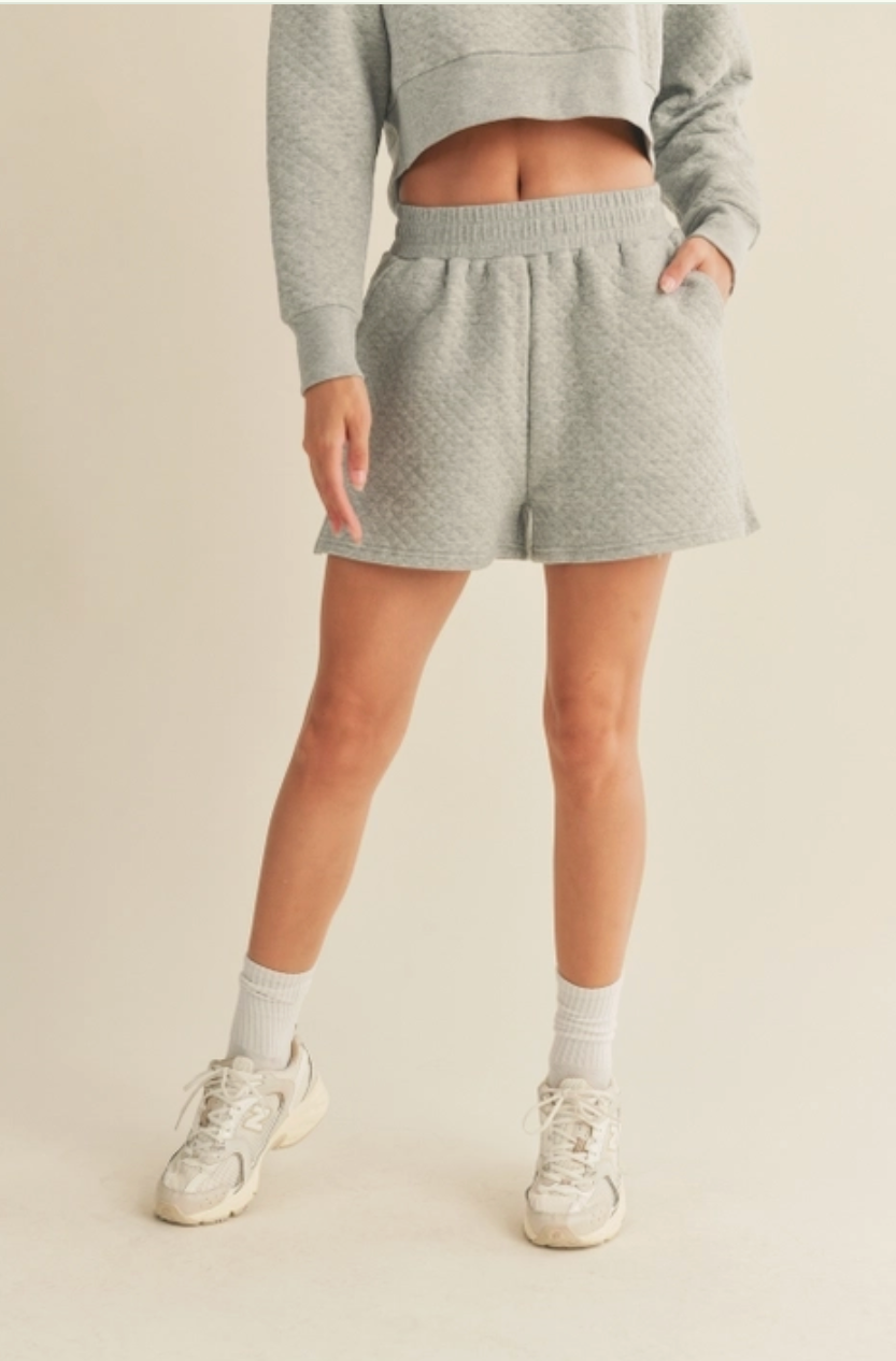 Kelly Quilted Boxing Shorts- Grey