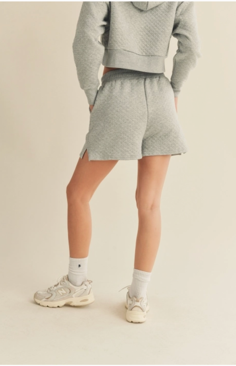 Kelly Quilted Boxing Shorts- Grey
