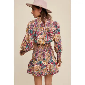 Vivian Floral Smocked Mini Dress