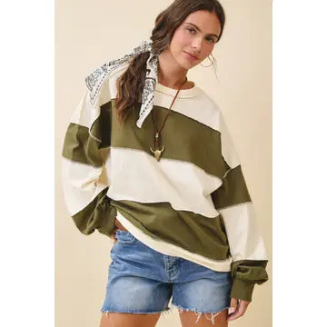 Penny Slouchy Top- Butter Olive