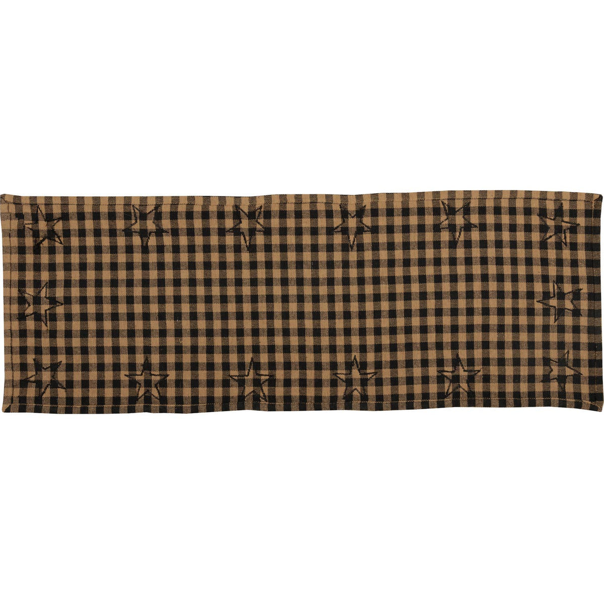 Black Check Star Table Runner 13x36