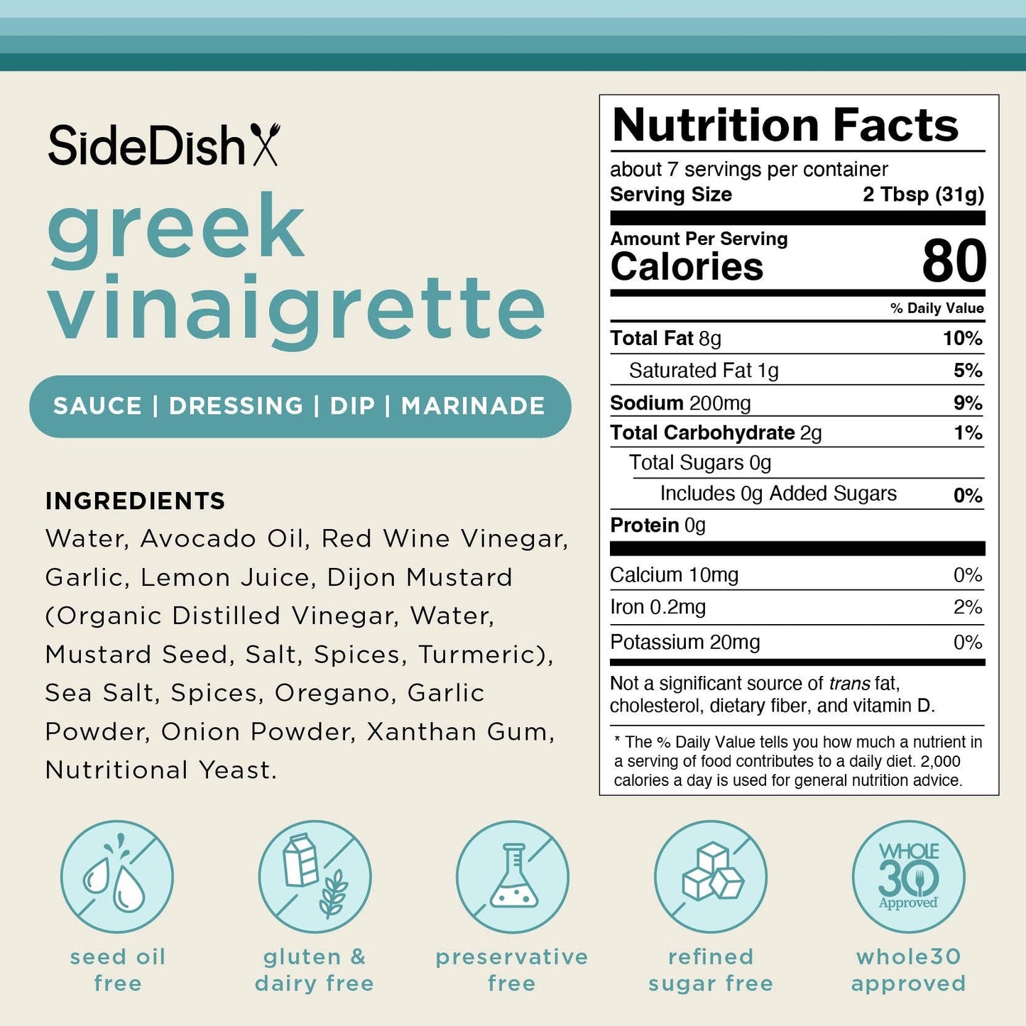 Side Dish Greek Vinaigrette Dressing