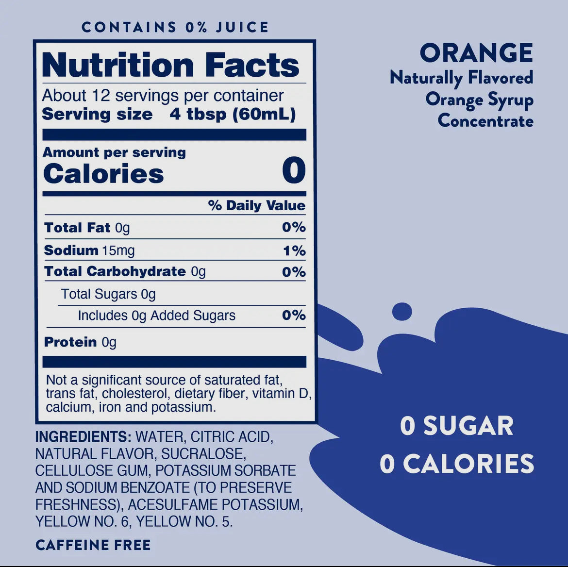 Skinny Orange Soda Syrup