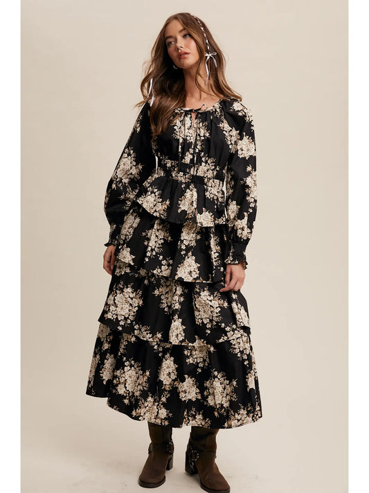 Stevie Floral Tiered Maxi Dress