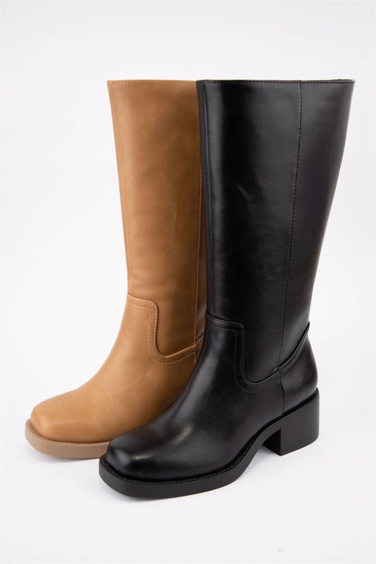 [BEST SELLER] BELVIN all Boots Low Block Heel Versatile Ever: DK NATURAL / A12