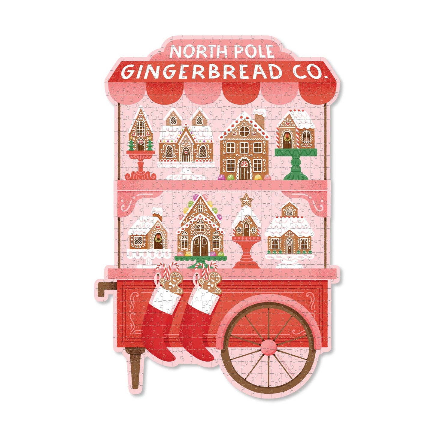 North Pole Gingerbread Co Shaped Christmas Puzzle- 615 PC