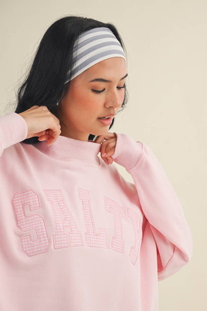 Salty Oversized Mock Neck Sweatshirt: Navy / M