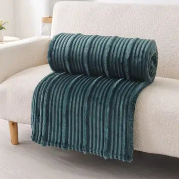 Plush Ultra Soft Throw Blanket- Dark Green