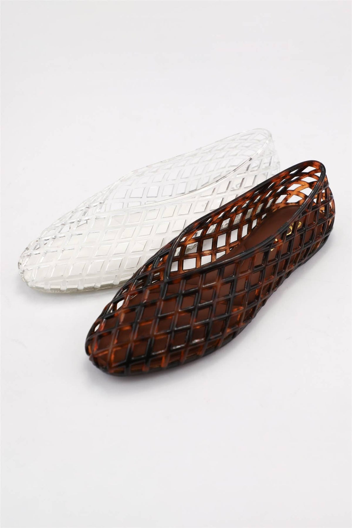 Lorelei Woven Cage Jelly Ballet Flats- Tortoise