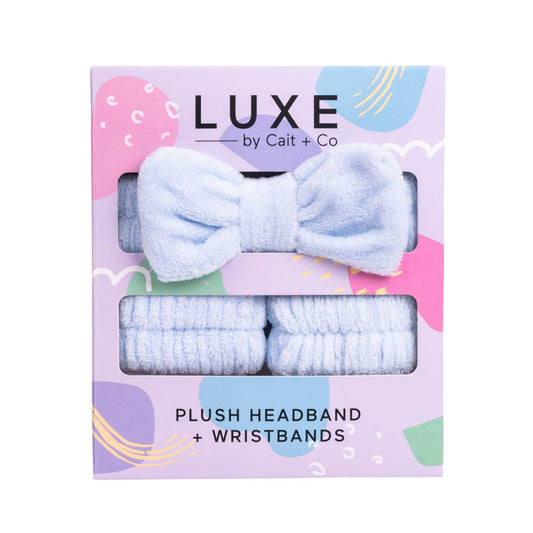 Luxe Headband + Wristbands - Blue