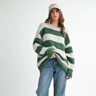 Let's Stay In Oversized Striped Sweater