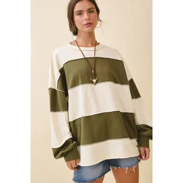 Penny Slouchy Top- Butter Olive