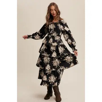 Stevie Floral Tiered Maxi Dress