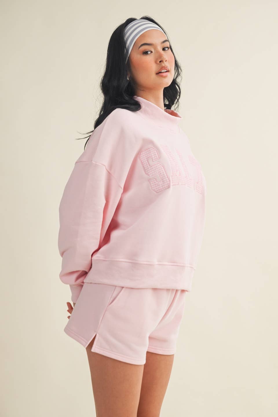 Salty Oversized Mock Neck Sweatshirt: Navy / M