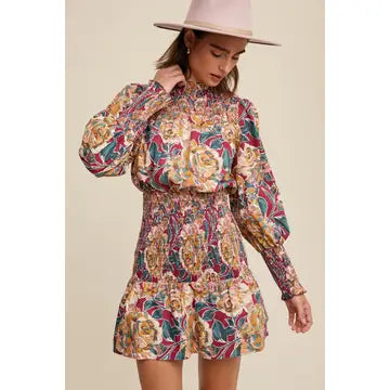 Vivian Floral Smocked Mini Dress