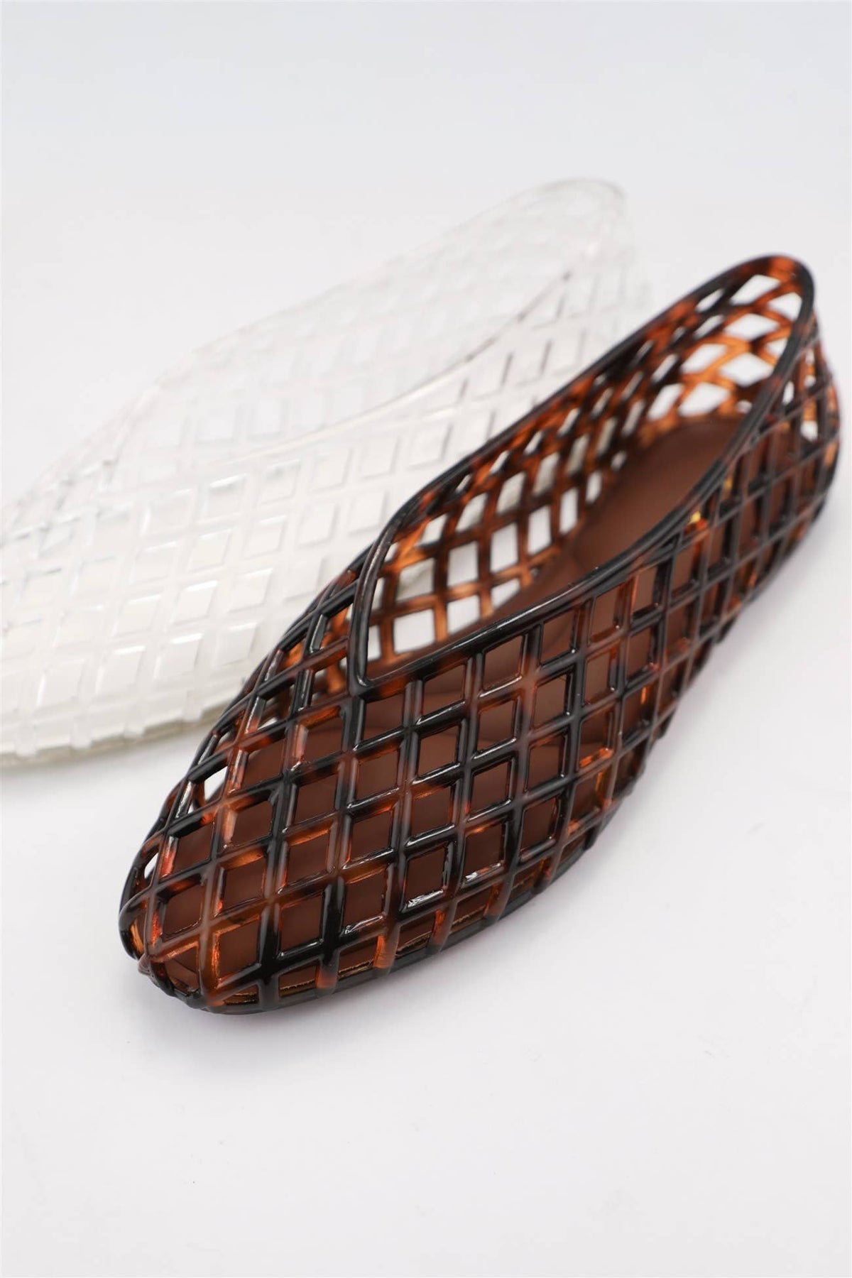 Lorelei Woven Cage Jelly Ballet Flats- Tortoise