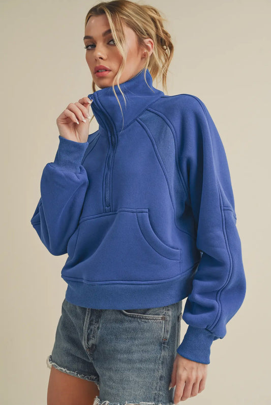 Jenny Half Zip- Cobalt