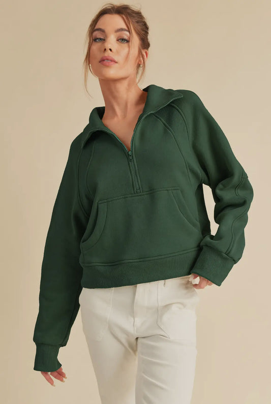 Jenny Half Zip- Forest