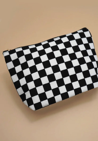 Travel Checkered Cosmetic Bag