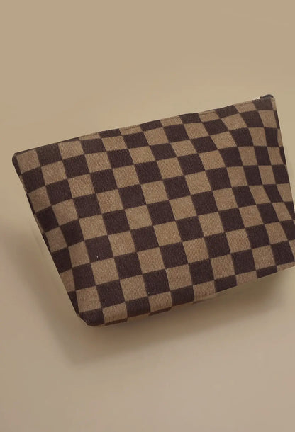 Travel Checkered Cosmetic Bag