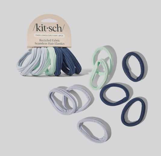 Recycled Seamless Hair Elastics 8pc Set- Rosewood
