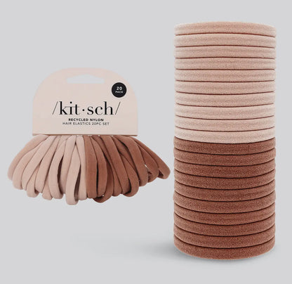 Kitsch Eco-Friendly Nylon Elastics 20pc Set- Blush