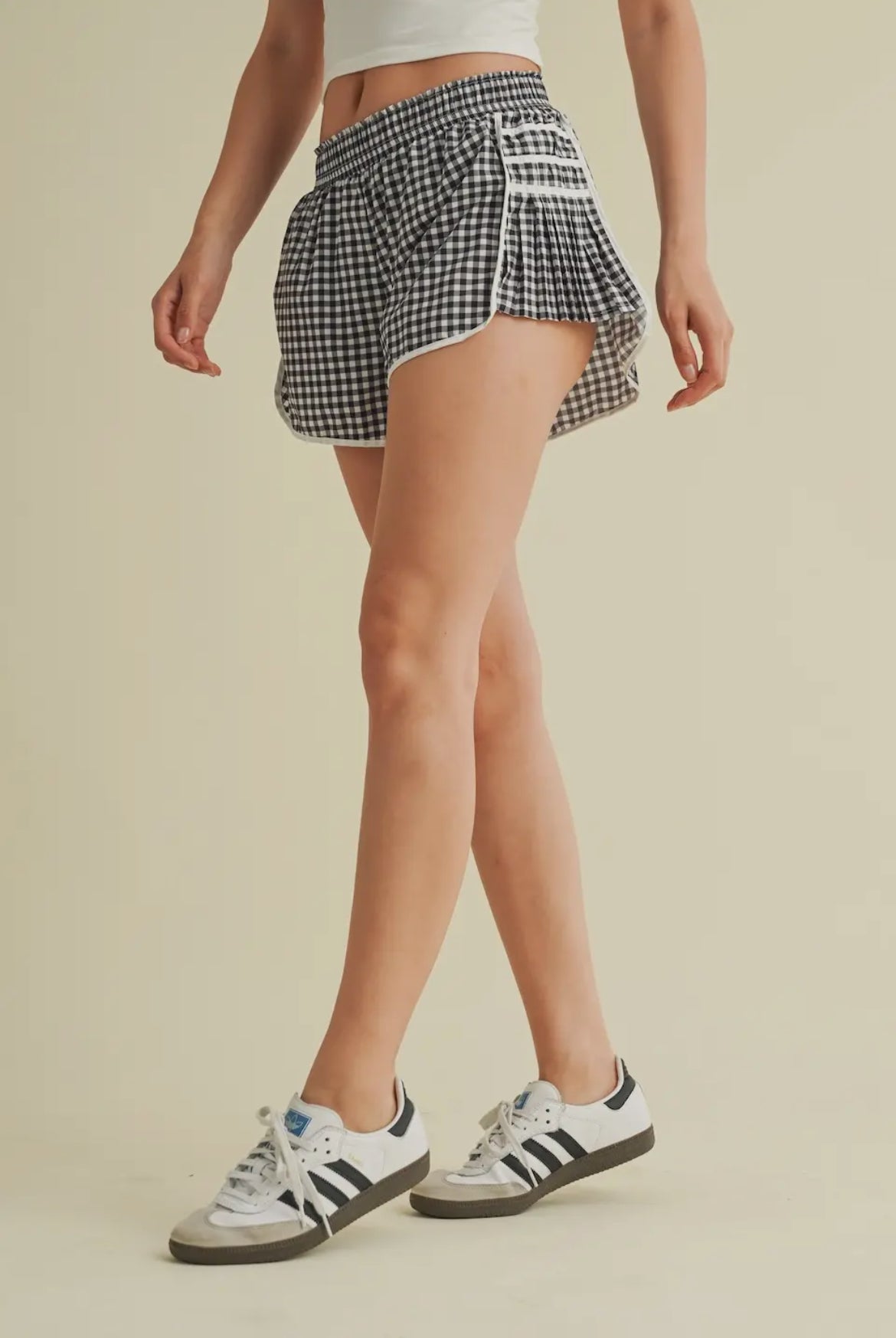 On Point Gingham Print Shorts