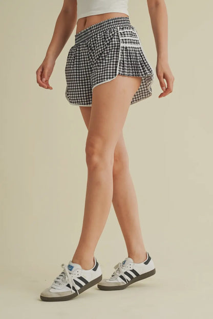 On Point Gingham Print Shorts