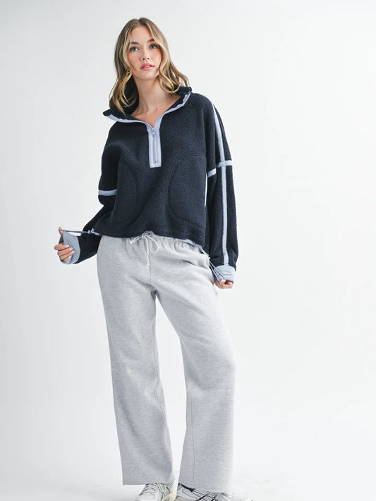 Hot Shot Contrast Trim Fleece Half-Zip