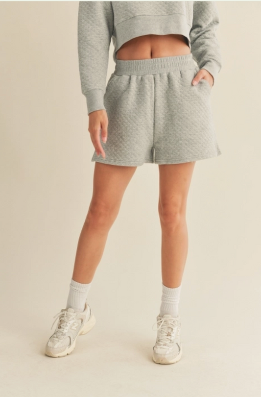 Kelly Quilted Boxing Shorts- Grey