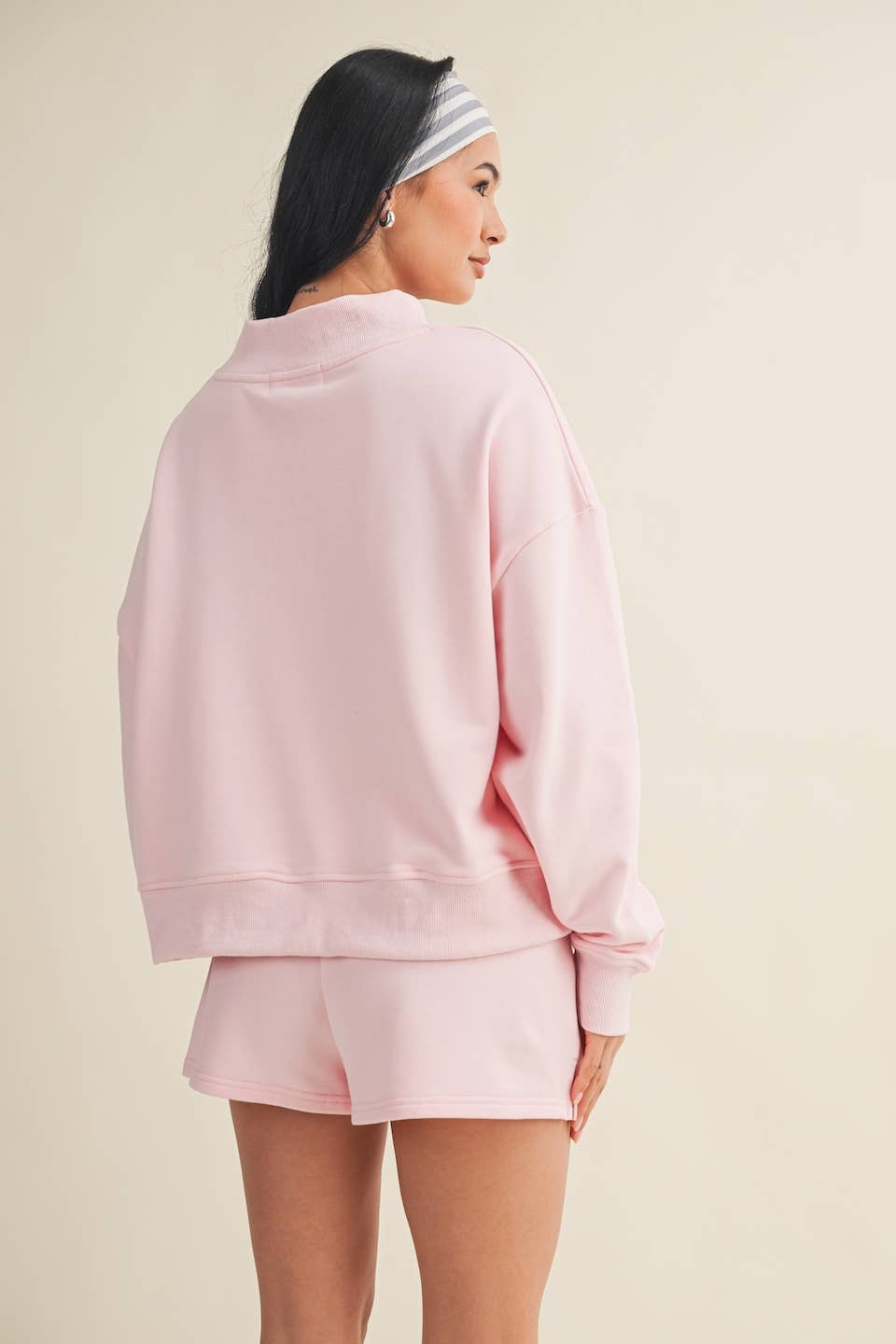 Salty Oversized Mock Neck Sweatshirt: Navy / L