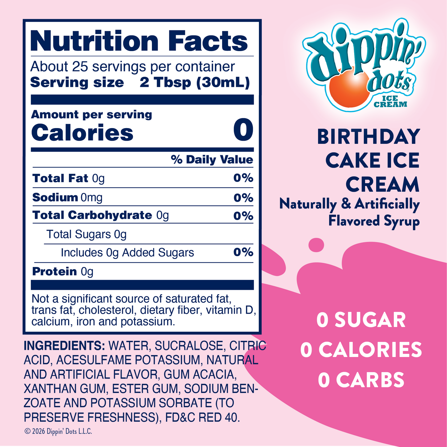 Skinny Dippin' Dots® Birthday Cake Ice Cream Syrup