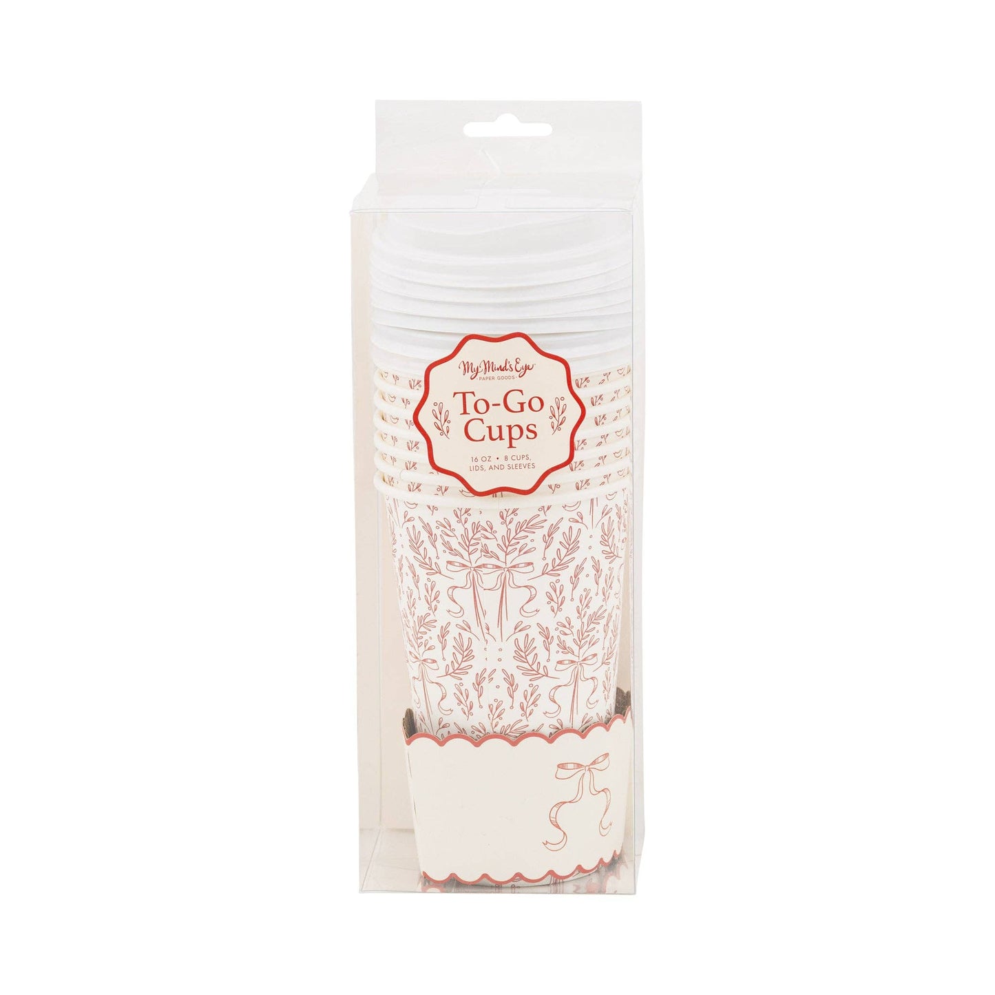 Christmas Red Bow To Go Cups