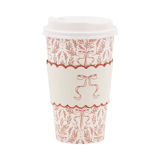 Christmas Red Bow To Go Cups