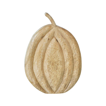 Wood Pumpkin Figurine 10" Rustic Farmhouse Fall Decor