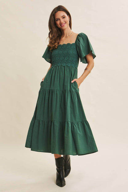 Essence Of Summer Crochet Midi Dress