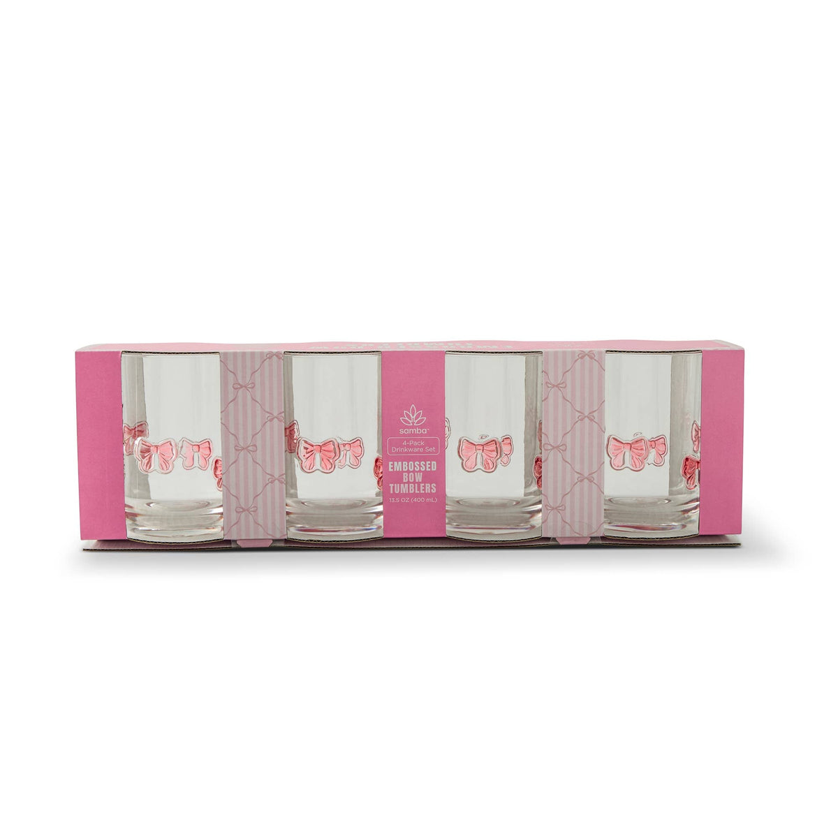 Pink Bow Tumblers- 4pk