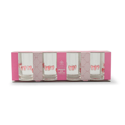 Pink Bow Tumblers- 4pk